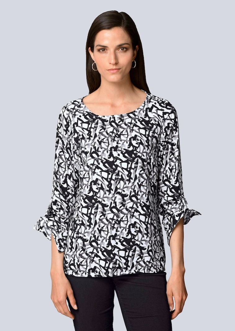 Druckbluse mit grafischem Dessin