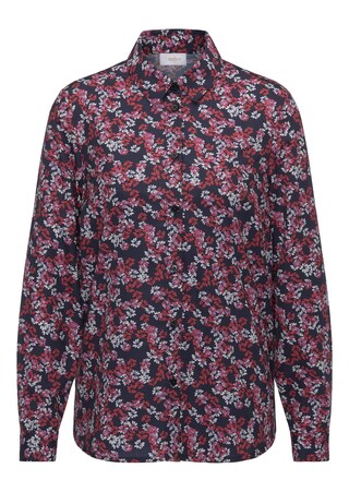 marine / rot / cyclam Wunderschöne Bluse mit floralem Druck