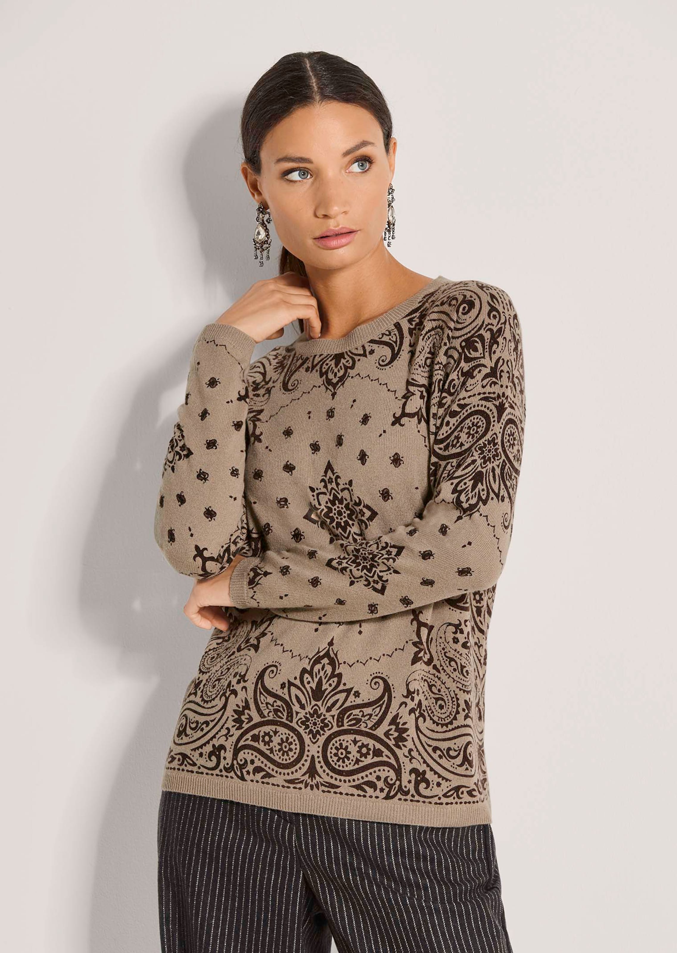 Kaschmir-Pullover mit Paisley-Muster