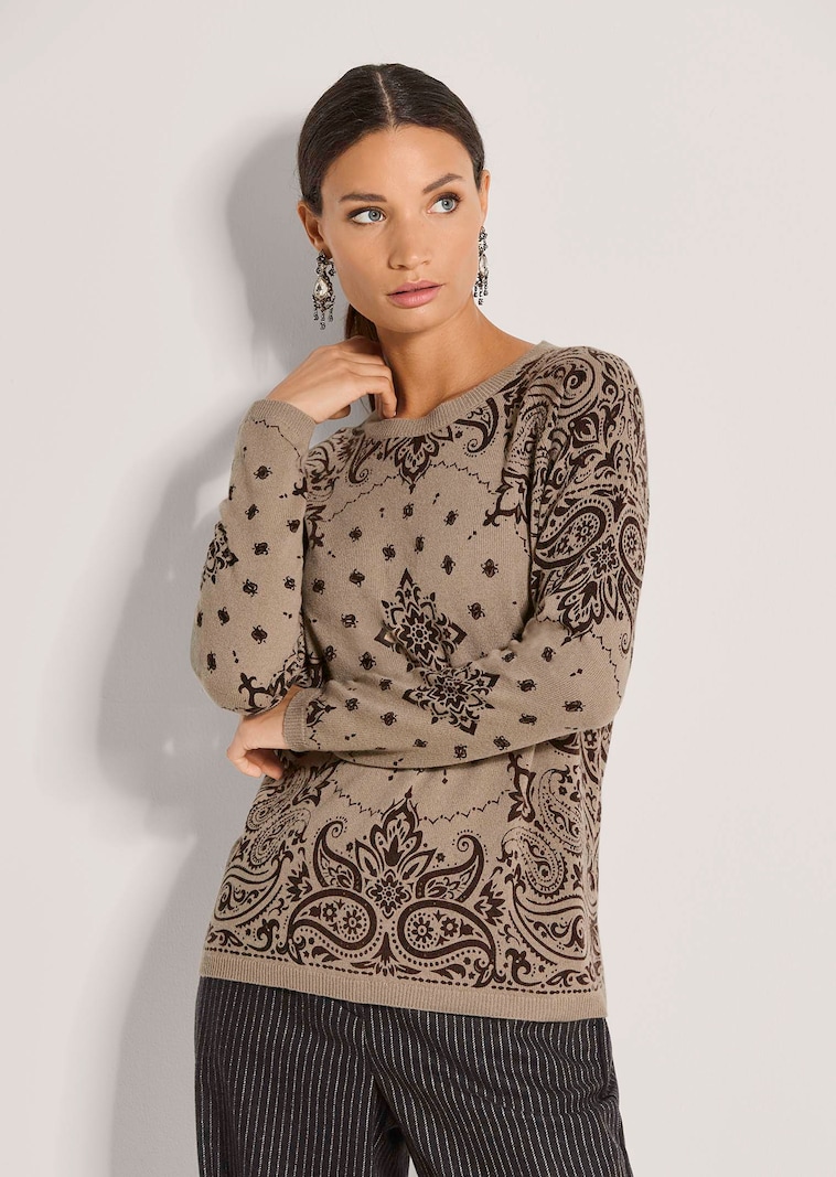 Kaschmir-Pullover mit Paisley-Muster