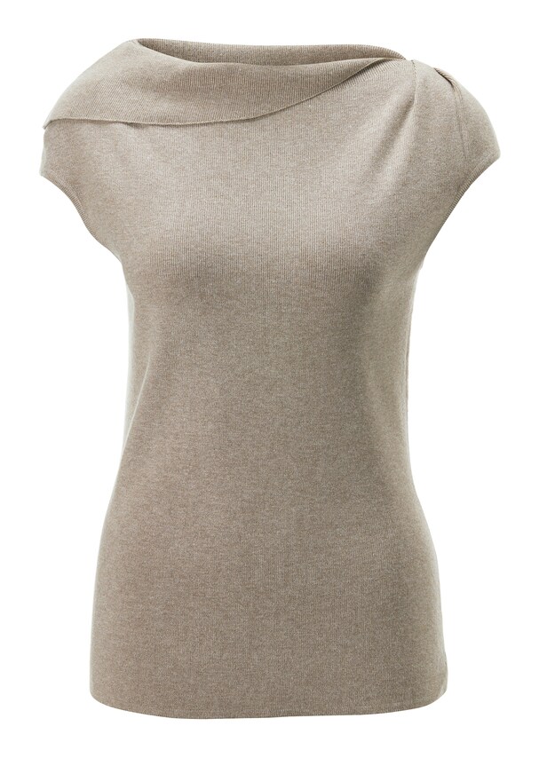 Sleeveless jumper with fashionable collar