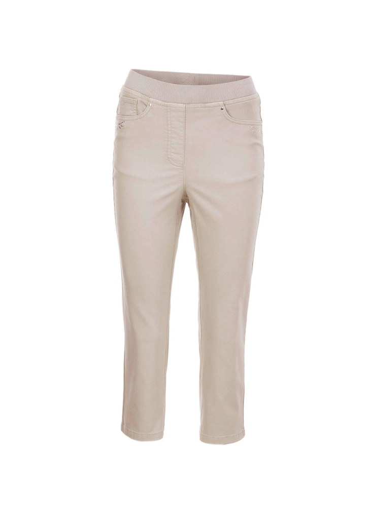 3/4-Jeansschlupfhose Louisa mit bequemen Jerseybund und Stickerei