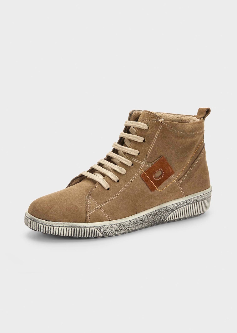 Sneakers en cuir suédé avec zip