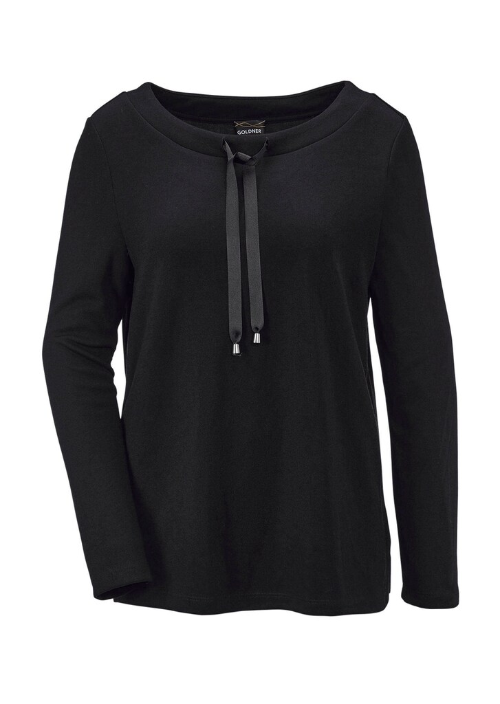 Sweatshirt mit halsfernen Kragen und Tunnelzug
