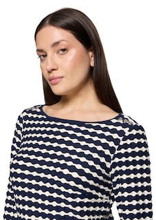 Maritimes Jerseykleid mit 3D-Struktur thumbnail 3