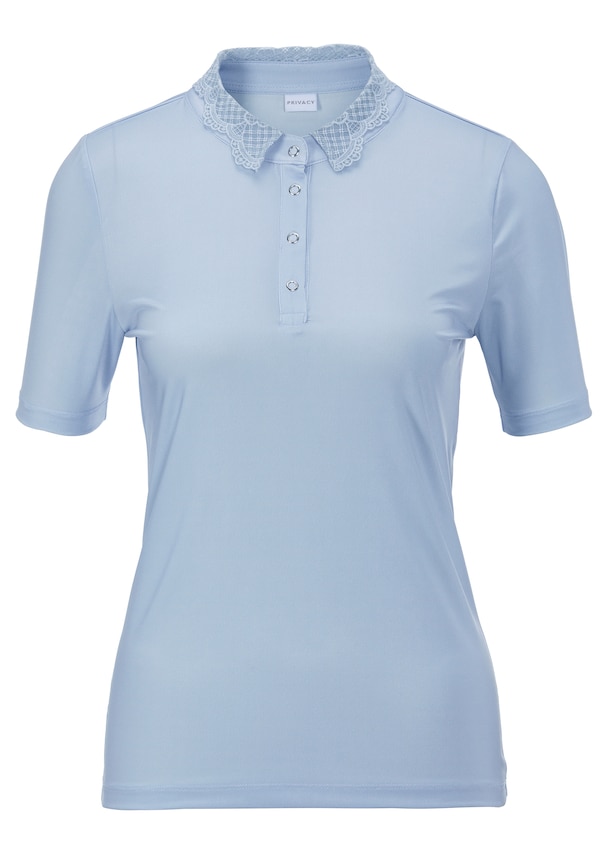Polo shirt with elegant lace collar