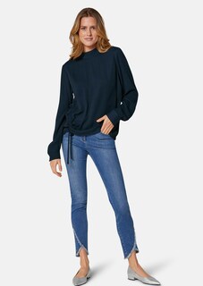 Bluse mit Stehkragen und Raffdetail thumbnail 2