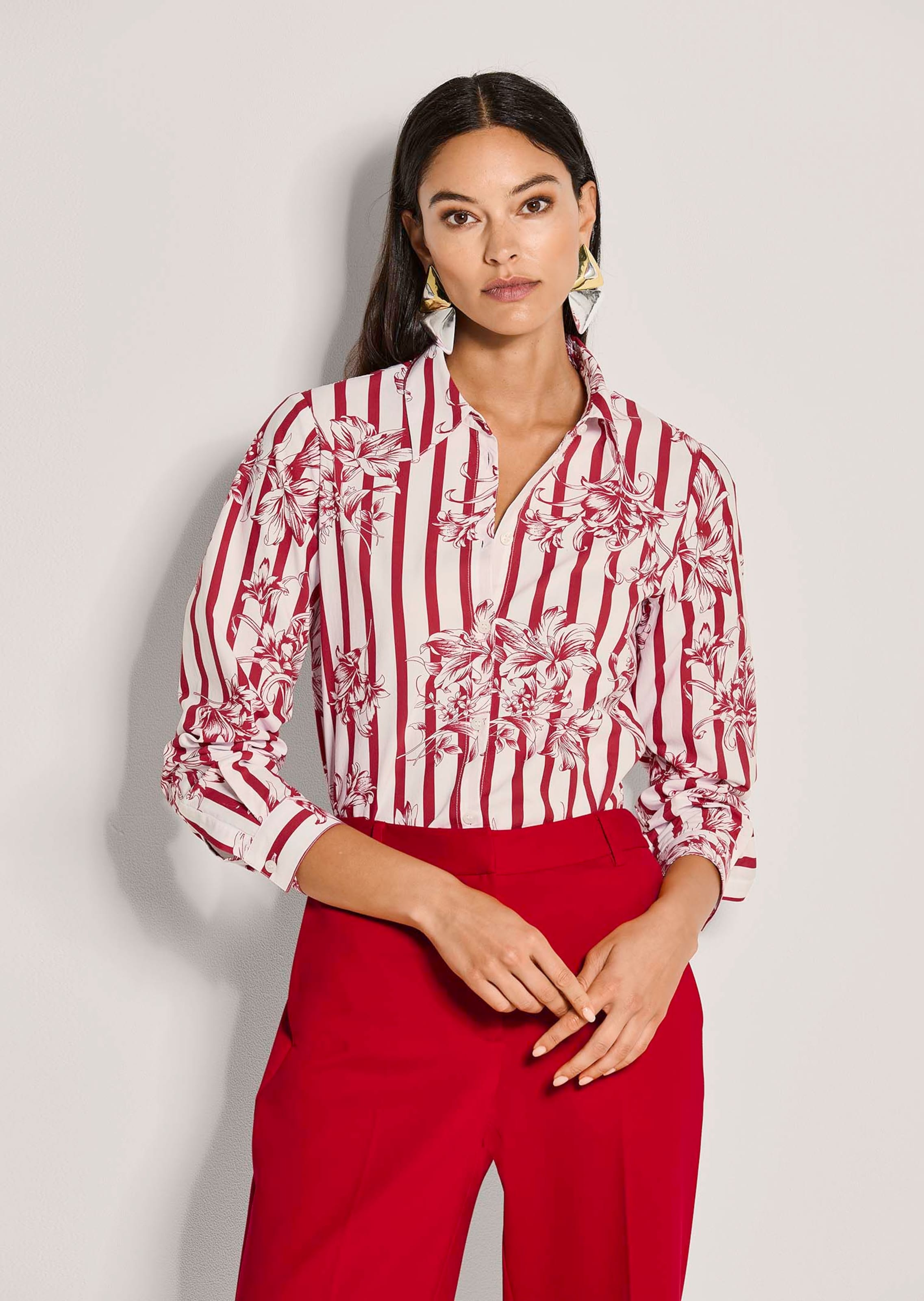 Chemisier en coton avec mix de motifs