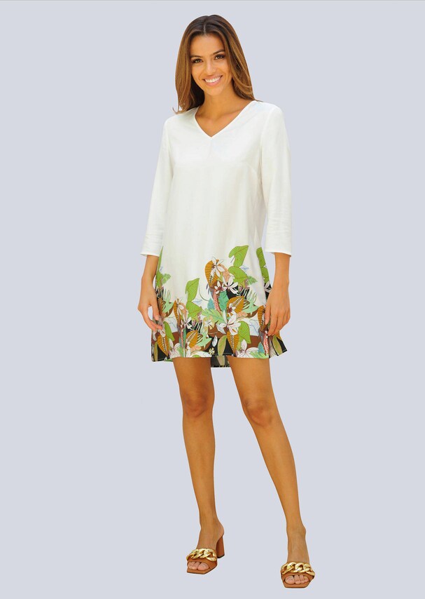 Tunika mit sommerlichen Print am Saum 1