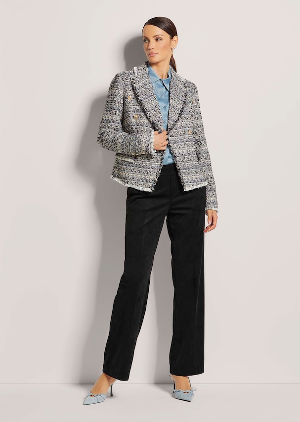 Kurzer Tweed-Blazer mit Fransen 1
