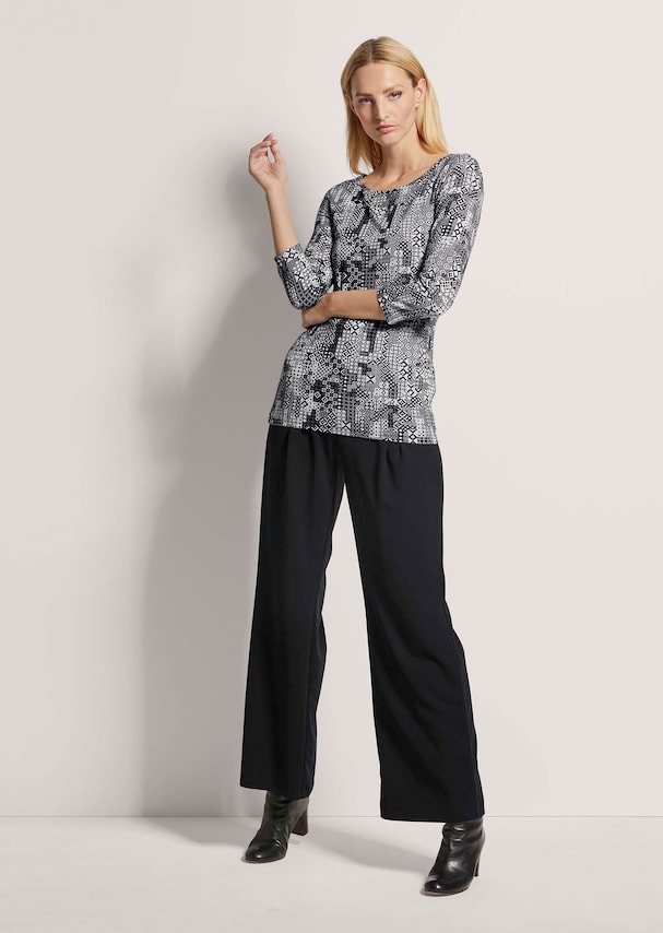 Rundhals-Shirt mit 3/4-Ärmeln 1