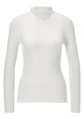 Slim ribbed jumper with ruffled collar thumbnail 1