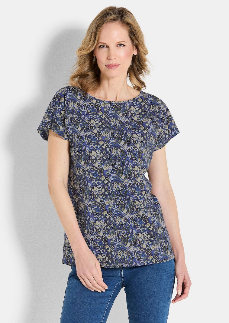 Jersey-Shirt mit überschnittenen Schultern