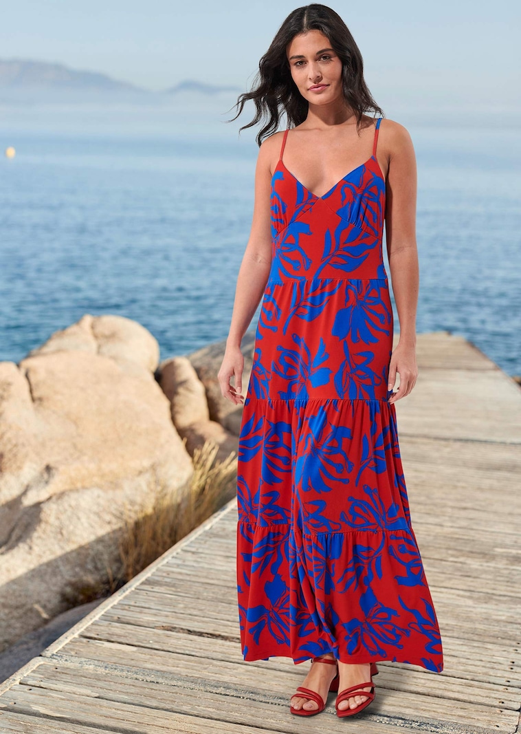 Flared bandeau sun dress in red / royal blue | MADELEINE Fashion Flared bandeau sun dress in red / royal blue | MADELEINE Fashion