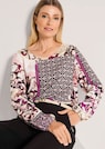 Bluse mit Blumenprint und Bordüre thumbnail 4