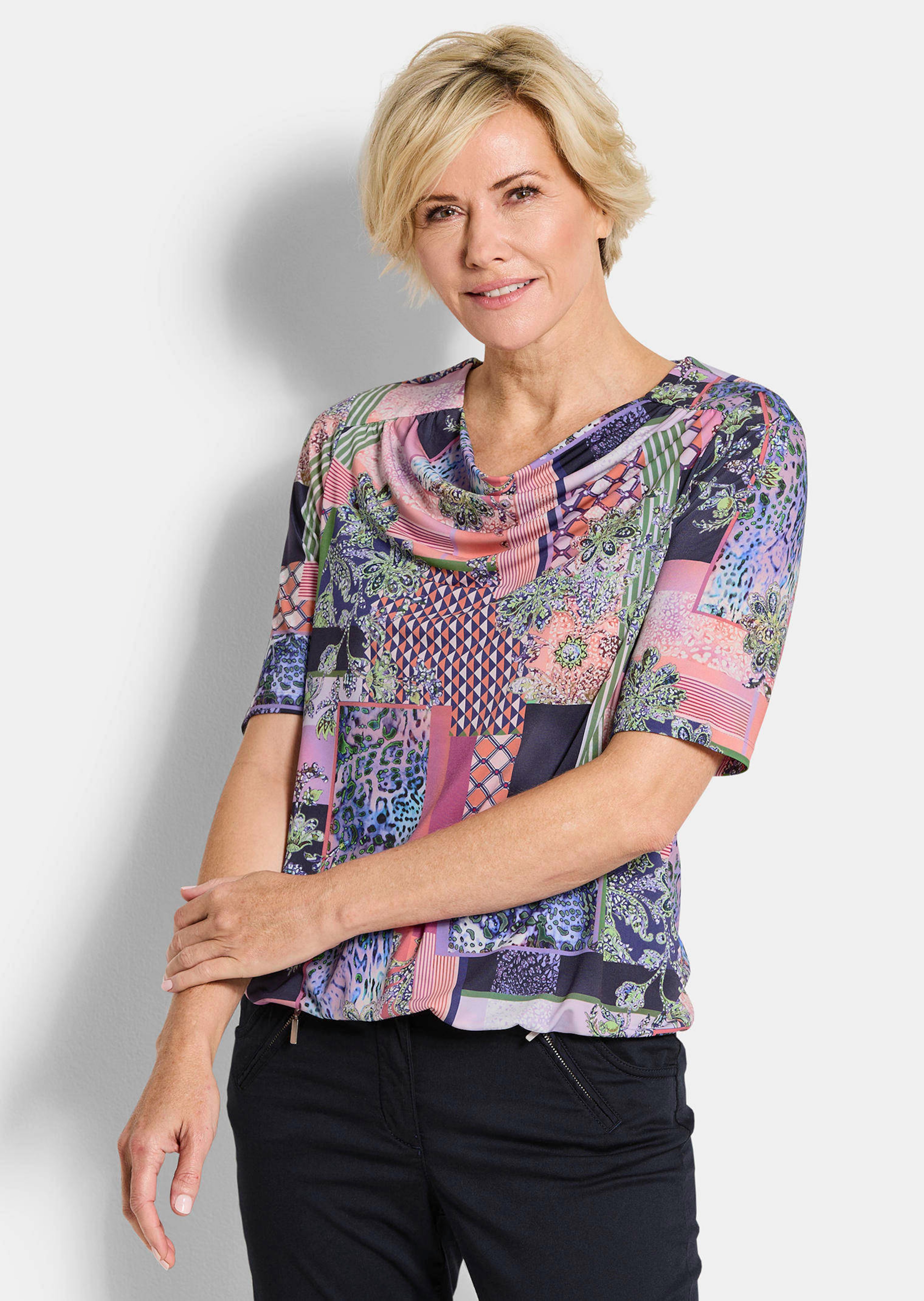 Shirt met watervalhals