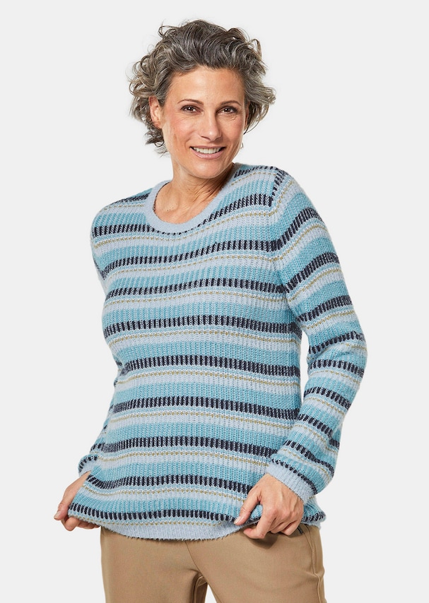 Behaaglijk zachte pullover met streepdessin in een stijlvolle kleurstelling