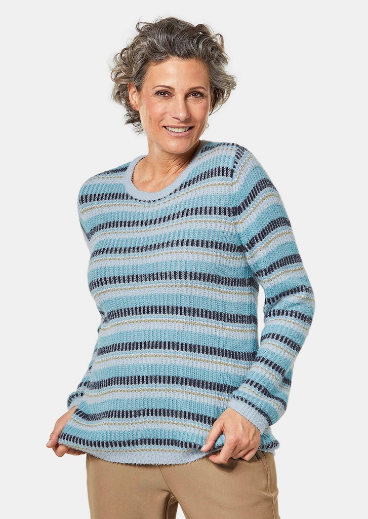 Behaaglijk zachte pullover met streepdessin in een stijlvolle kleurstelling