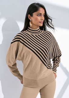 Stehkragen-Pullover im Kontrast-Look thumbnail 7