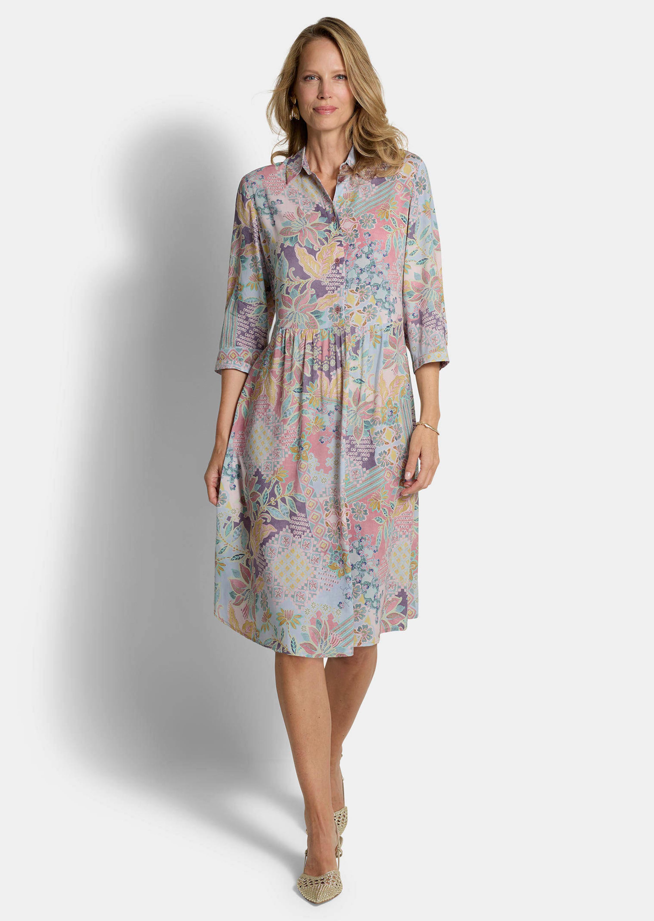 Hemdblusenkleid aus reiner Viskose
