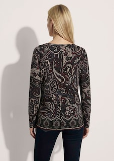 Sweatshirt met paisleyprint en vleermuismouwen thumbnail 3