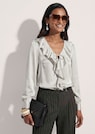Blouse en satin avec volants thumbnail 4