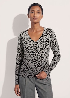 Pull en laine vierge à motif léopard thumbnail 1