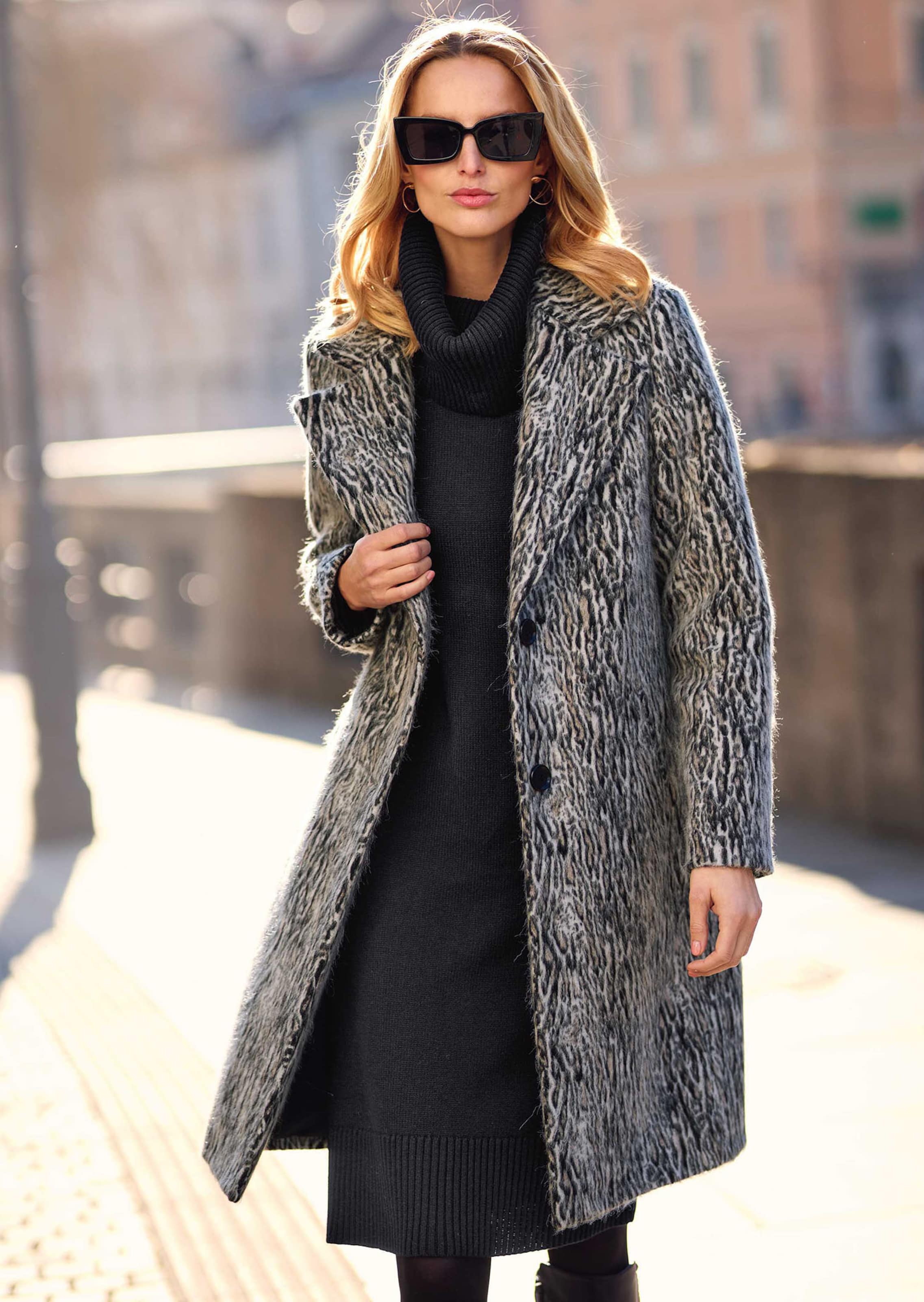 Grey leopard print coat on sale