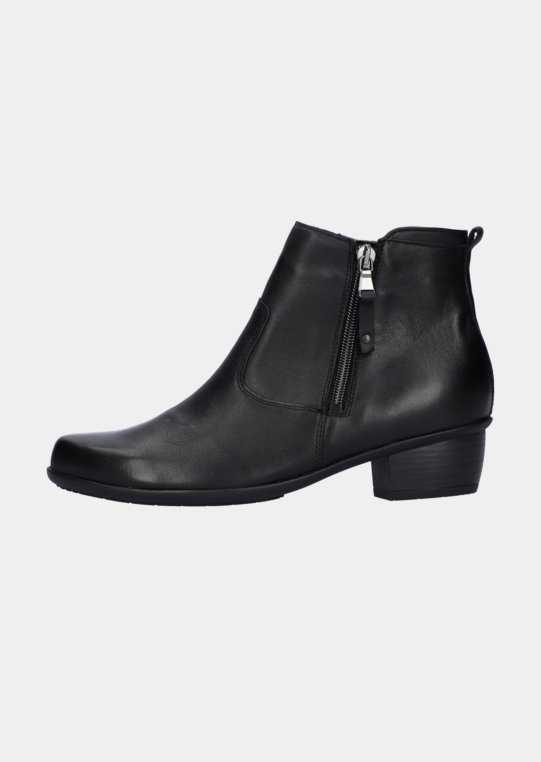 Bottines en cuir nappa avec fermeture éclair