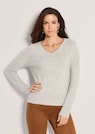 Schurwoll-Pullover mit V-Ausschnit thumbnail 1