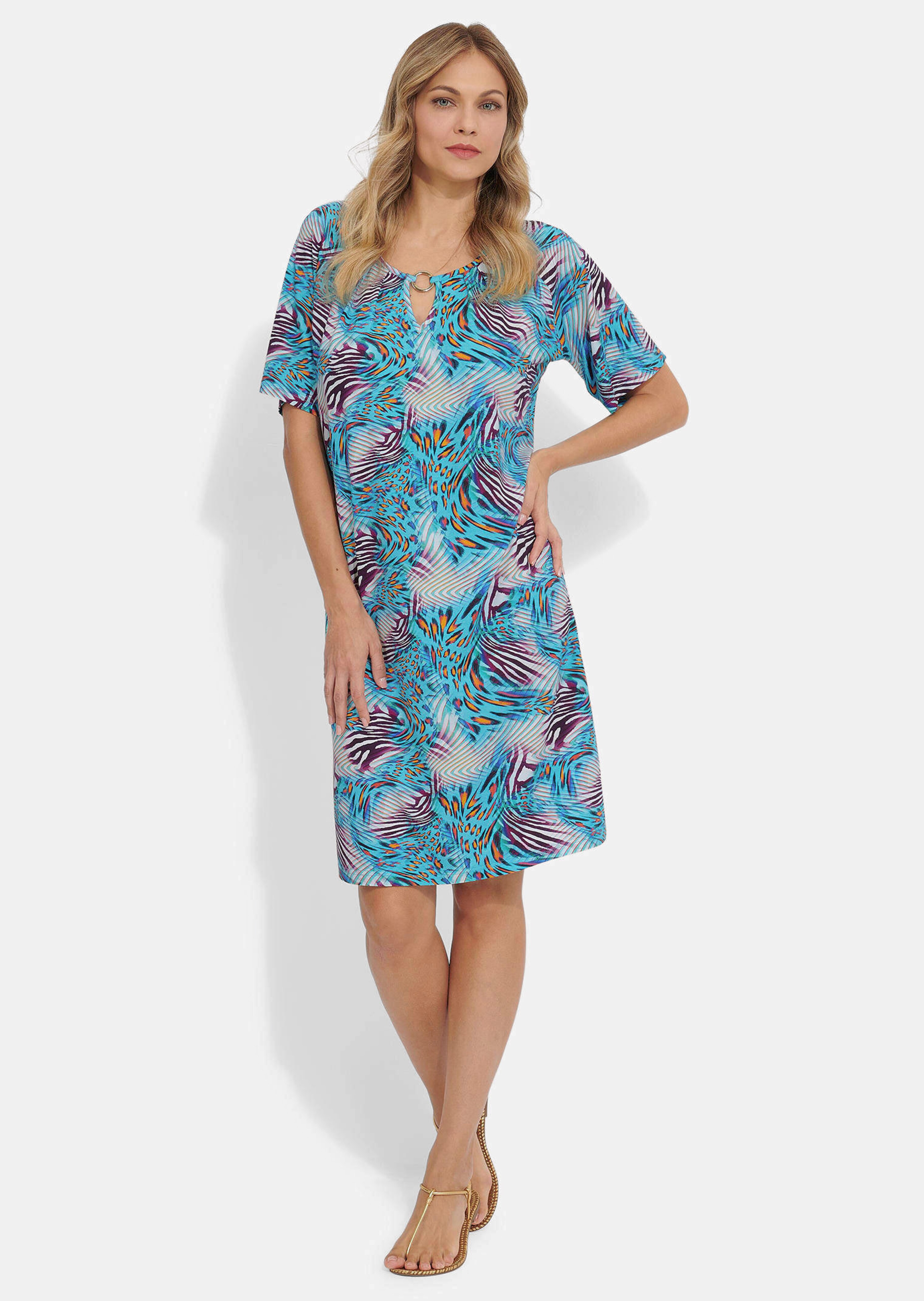 Freizeitkleid mit fantasievollem Animal Print