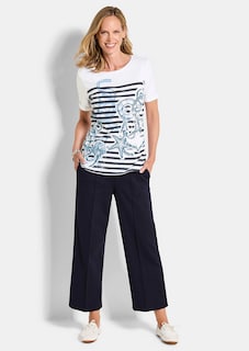 Maritimes Jersey-Shirt mit Glanzdetails thumbnail 2