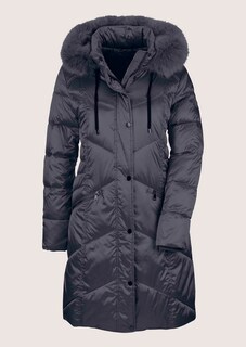 Lange Kapuzen-Jacke mit Webpelz thumbnail 6