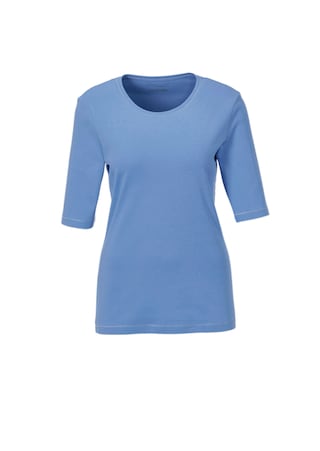 blau Basic T-Shirt aus reiner Baumwolle