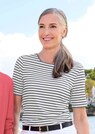 T-shirt à rayures en jersey de viscose thumbnail 7