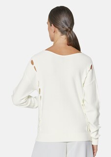 Knitted jumper with cut-outs and V-neckline thumbnail 3