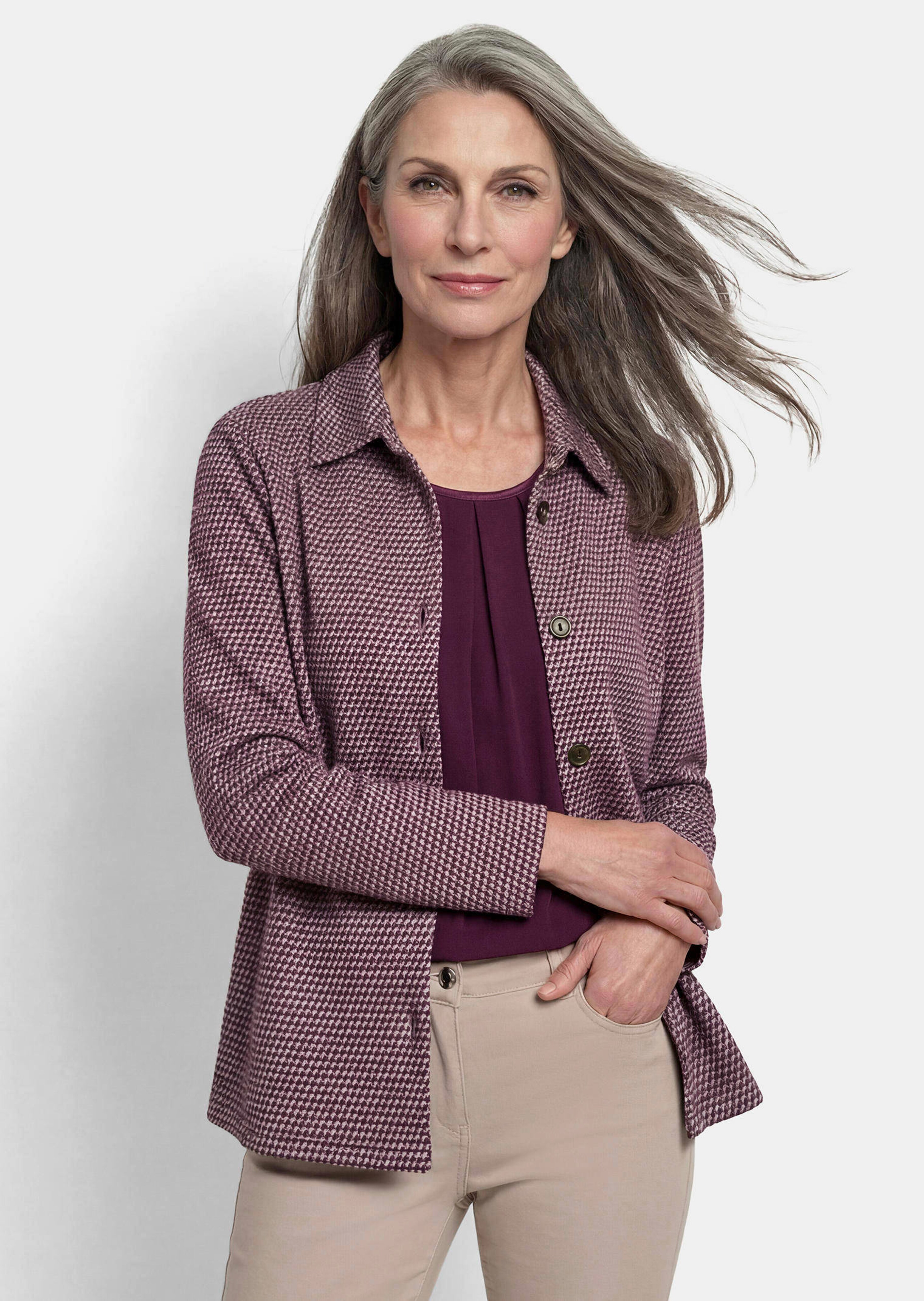 Hemdjacke mit Pepita-Muster