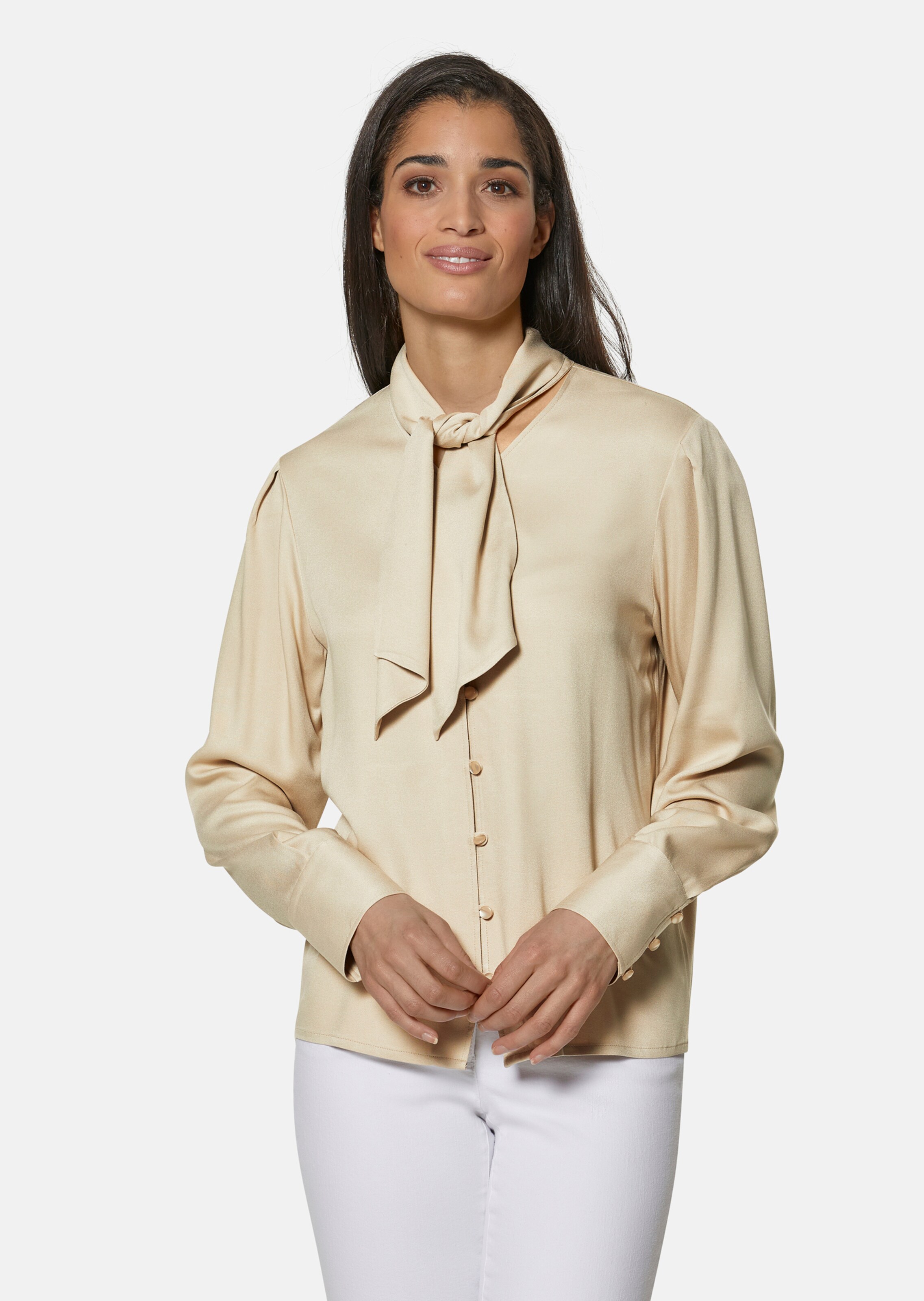 Schluppenbluse mit exklusivem Madeleine-Druck