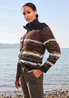 Strickjacke mit Fransen und Glanzeffekten thumbnail 2
