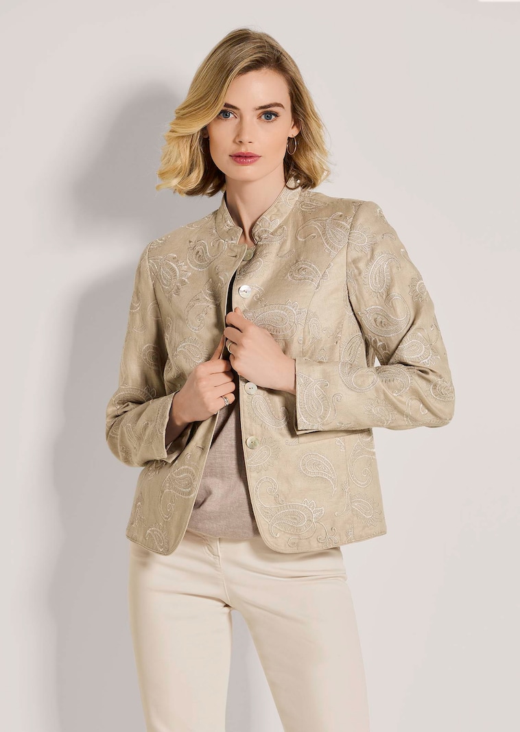 Kurzblazer mit Unikat-Stickerei