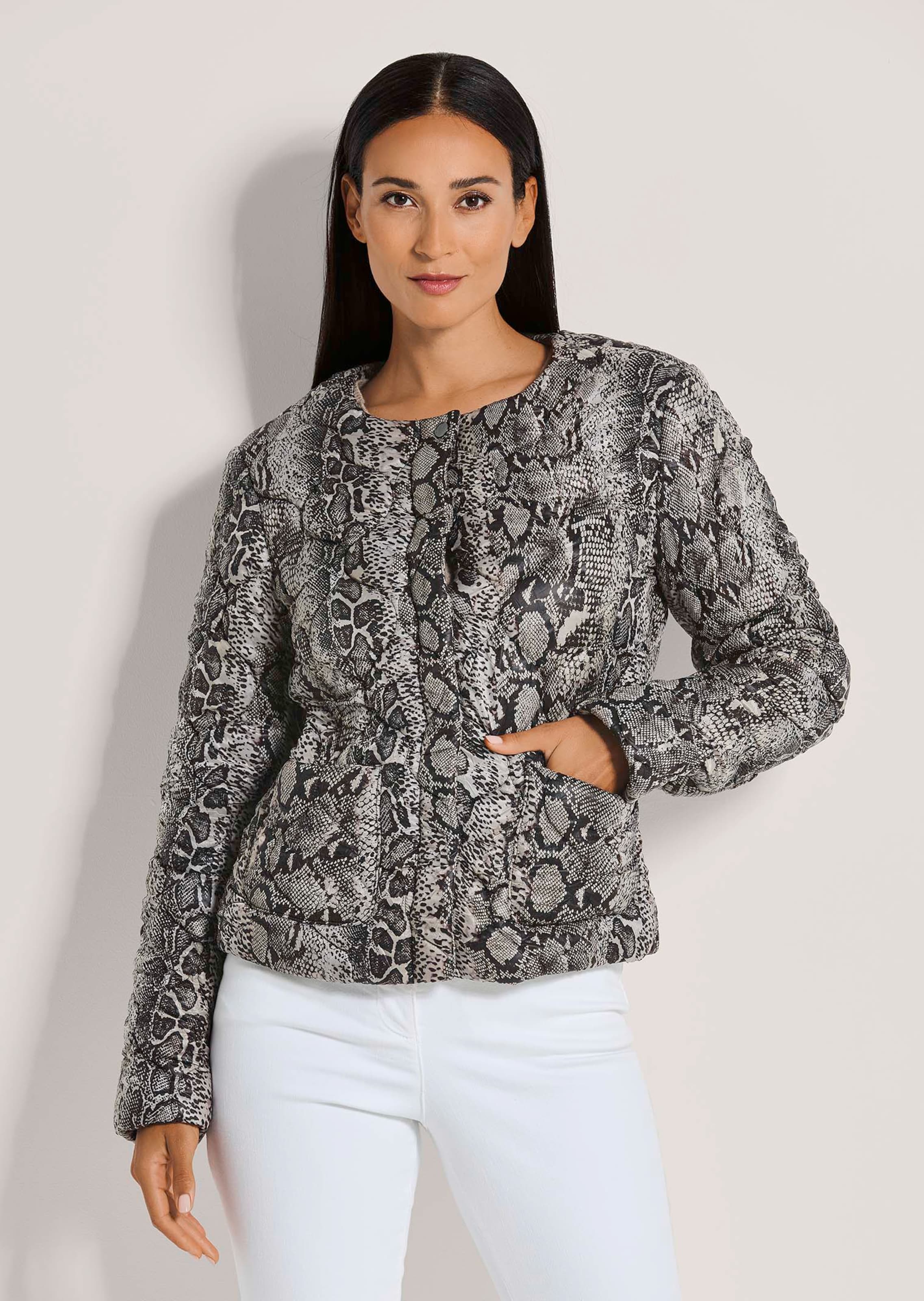 Steppjacke mit Unikat-Print