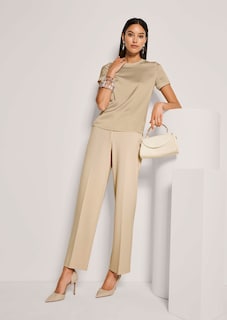 Blouse en soie avec empiècements en maille côtelée thumbnail 4