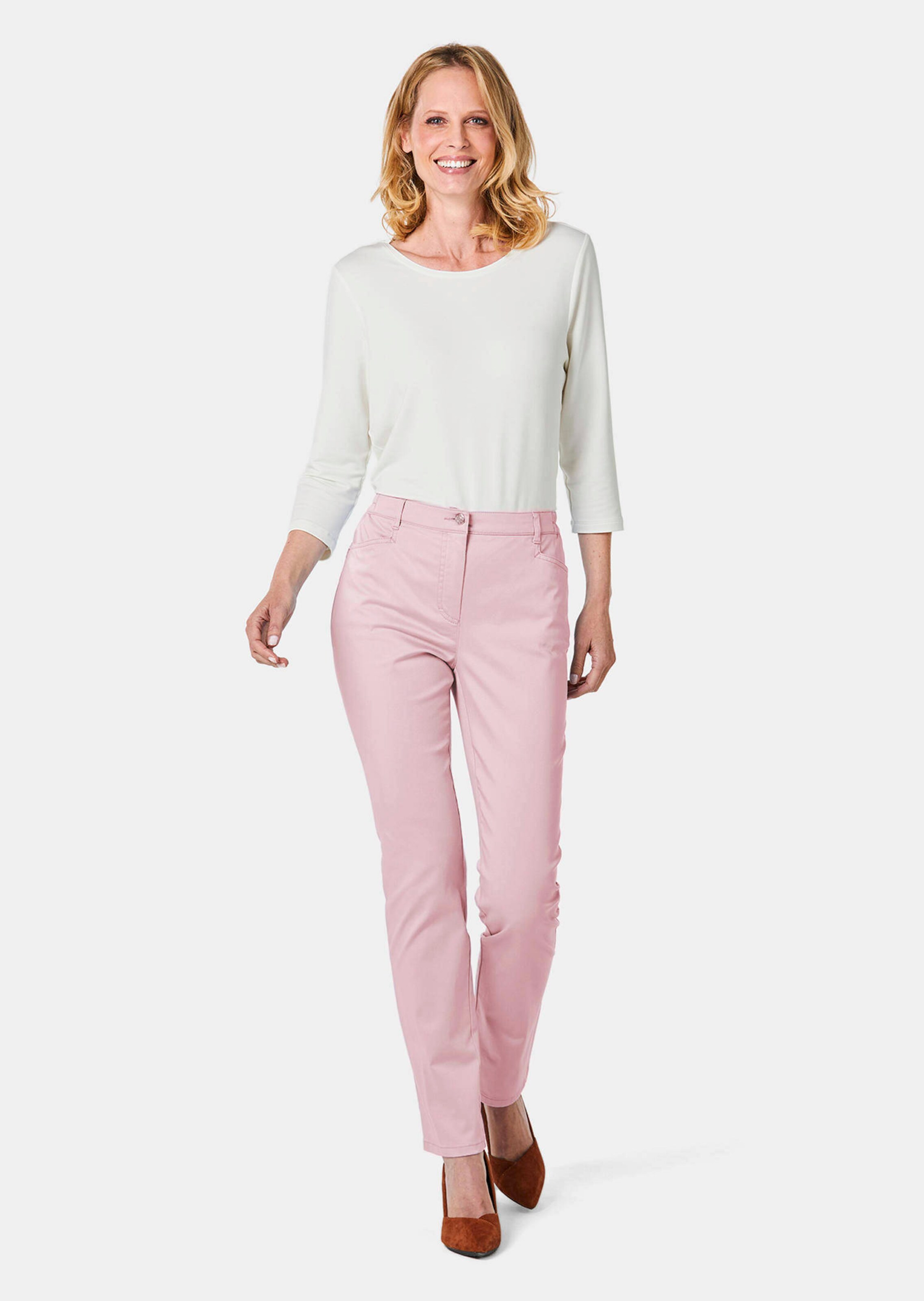 Pantalon léger en coton ANNA - rosé - Gr. 58 de Goldner Fashion