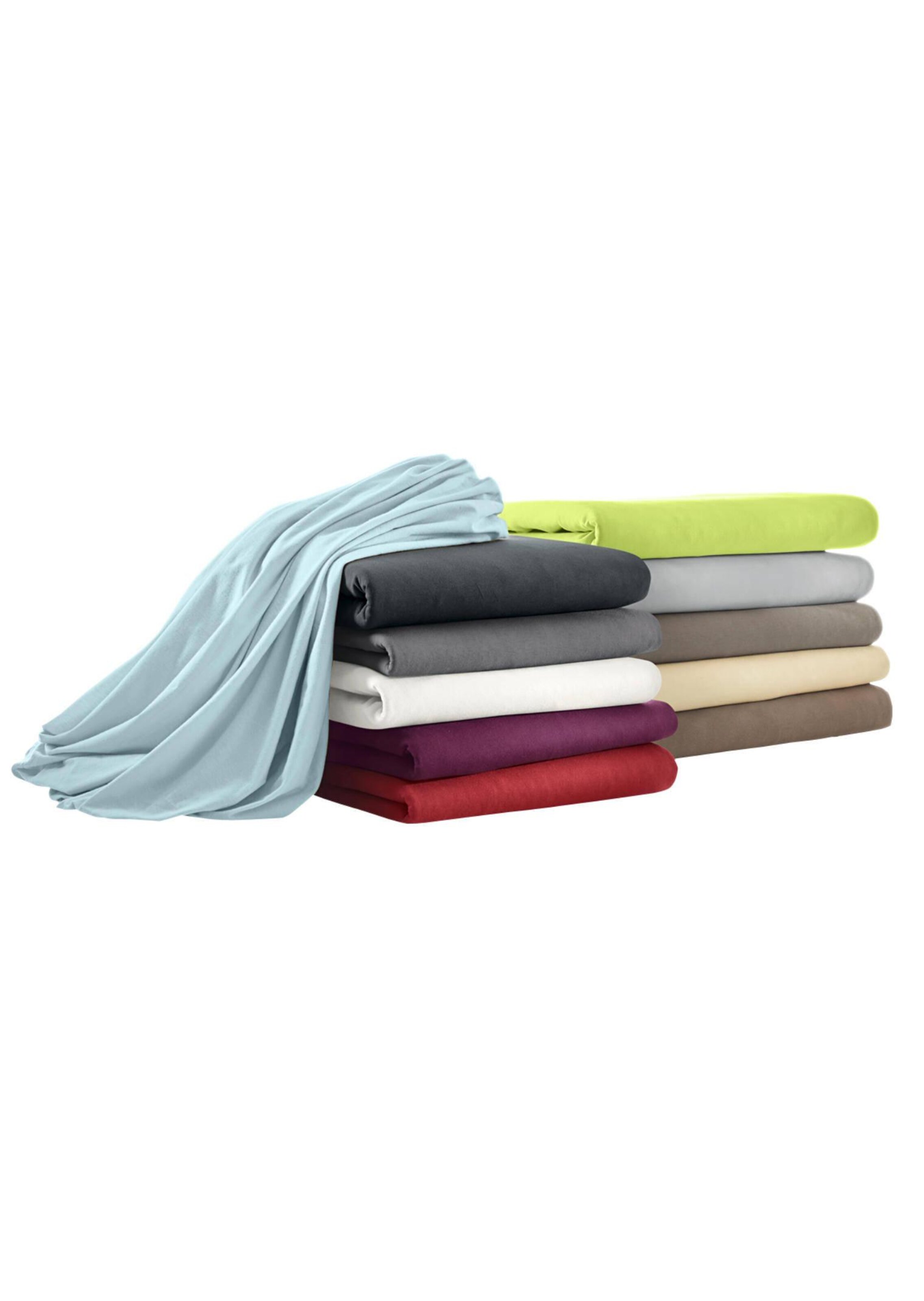 Drap-housse en jersey - vert menthe - Gr. 90-100 x 200 cm de Goldner Fashion