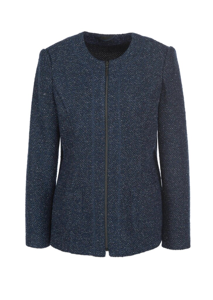 Bouclé-Jacke mit feinem Glanzgarn