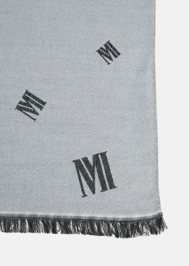 Edler Logo-Schal mit Schurwolle und Seide