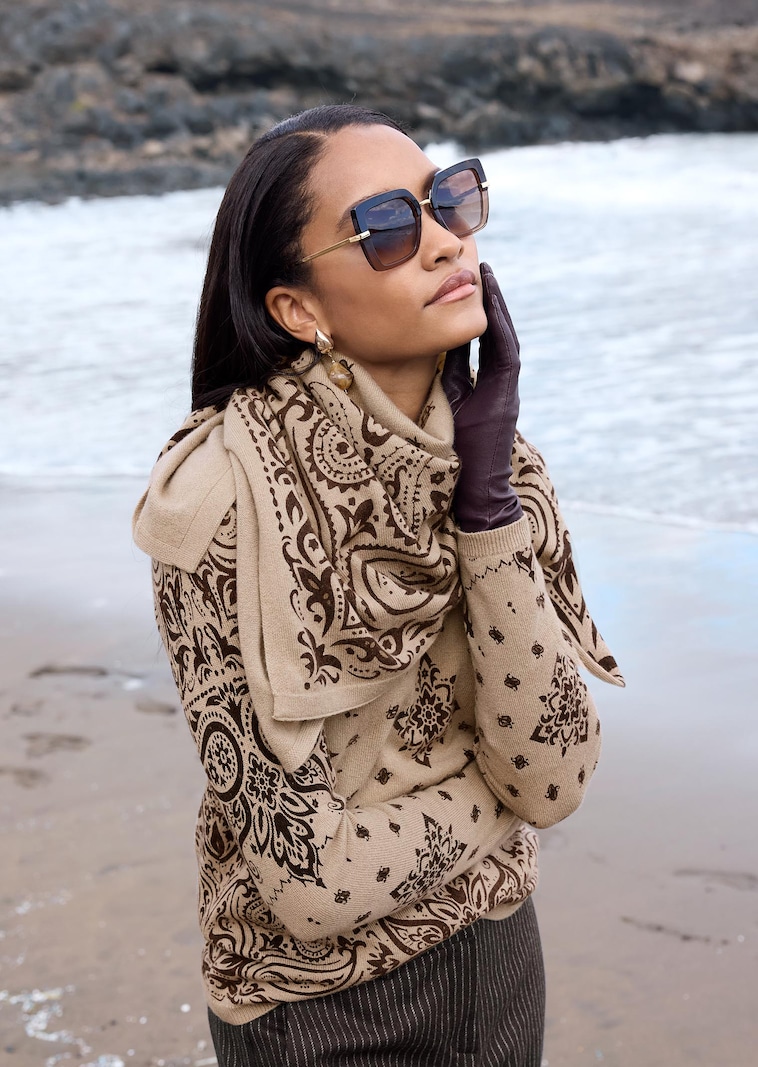 Écharpe en cachemire avec imprimé paisley
