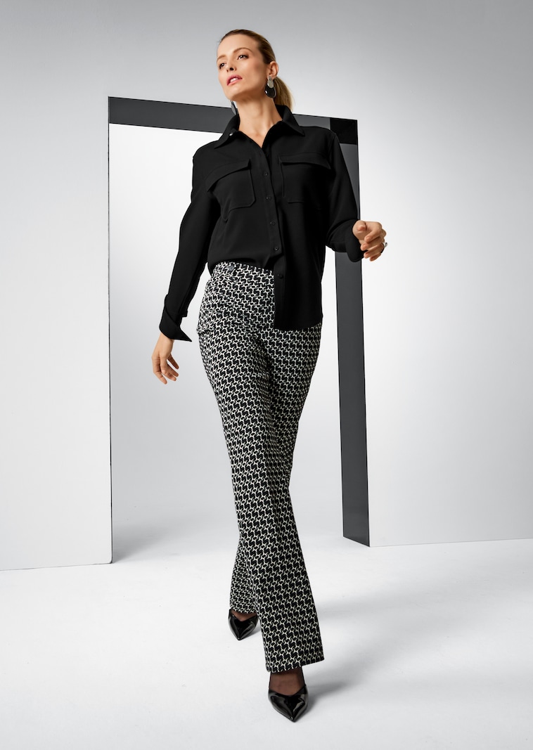 Klassische Hemdbluse mit Brusttaschen