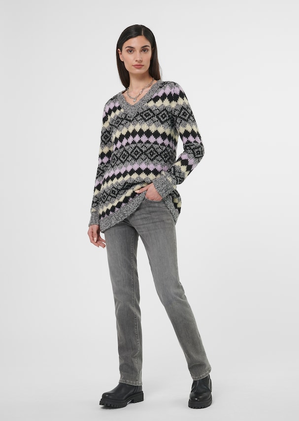 Jacquard-Pullover im Muster-Mix 1