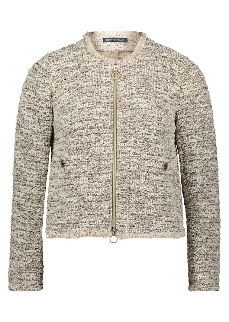 Bouclécardigan met ritssluiting